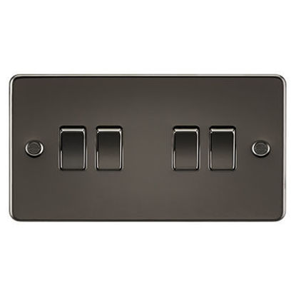 Picture of Flat Plate 10AX 4G 2-Way Switch - Gunmetal