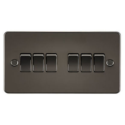 Picture of Flat Plate 10AX 6G 2-Way Switch - Gunmetal