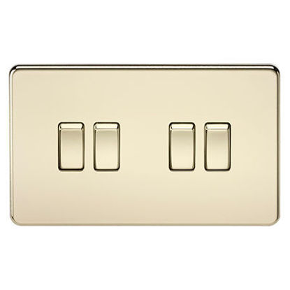 Picture of Screwless 10AX 4G 2-Way Switch - Polished Brass
