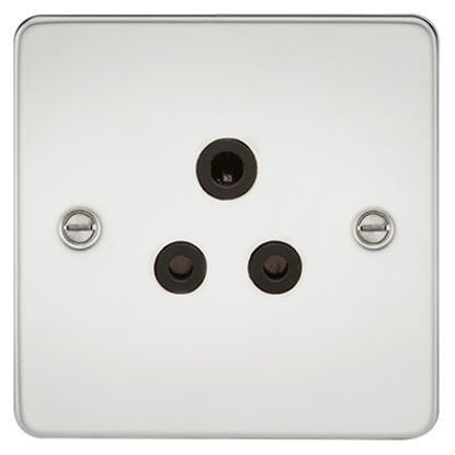 Picture of Flat Plate 5A Unswitched Socket - Polished Chrome with Black Insert