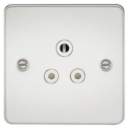 Picture of Flat Plate 5A Unswitched Socket - Polished Chrome with White Insert