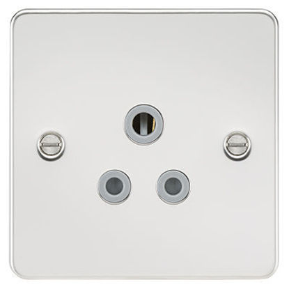 Picture of Flat Plate 5A Unswitched Socket - Polished Chrome with Grey Insert