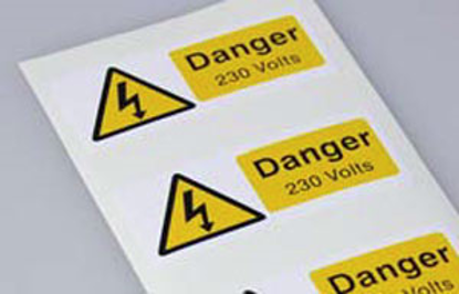 Picture of SES WLHCT2YB Danger 230 VOLTS Label Pk=5