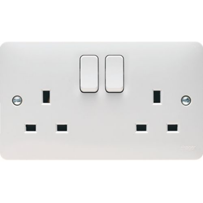 Picture of 13A 2 Gang Double Pole Switched Socket Dual Earth