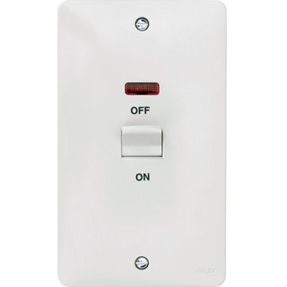 Picture of 50A Double Pole Switch 2 Gang Vertical with LED Indicator