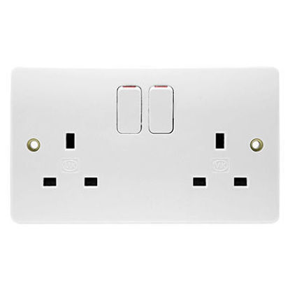 Picture of 13A Double Pole 2 Gang Switched Socket White