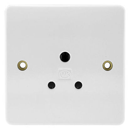 Picture of 5A 1 Gang Shuttered Unswitched Round Pin Socket