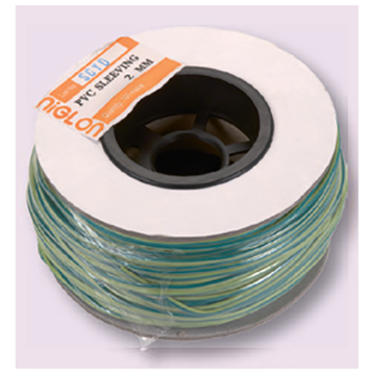 Picture of Green/Yellow 2mm x 100m PVC Sleeving