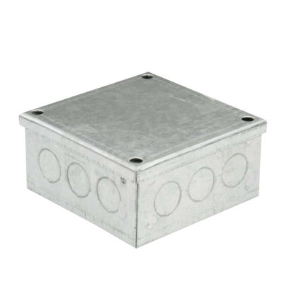 Picture of 100mm x 100mm x 50mm Galvanised Adaptable Box with Knockouts