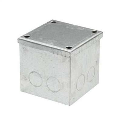 Picture of 100mm x 100mm x 100mm Galvanised Adaptable Box with Knockouts
