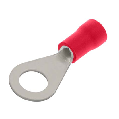 Picture of 4.0mm Pre-Insulated Ring Crimp Terminal -- Red - PK100