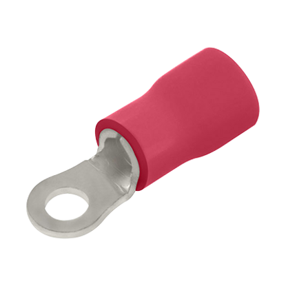 Picture of 5.0mm Pre-Insulated Ring Crimp Terminal -- Red - PK100