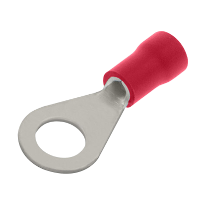 Picture of 6.0mm Pre-Insulated Ring Crimp Terminal -- Red - PK100