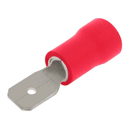 Picture of 4.8mm X 0.8mm Pre-Insulated Male Push-on Crimp Terminal -- Red - PK100