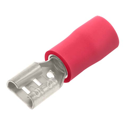 Picture of 4.8mm X 0.8mm Pre-Insulated Female Push-on Crimp Terminal -- Red - PK100