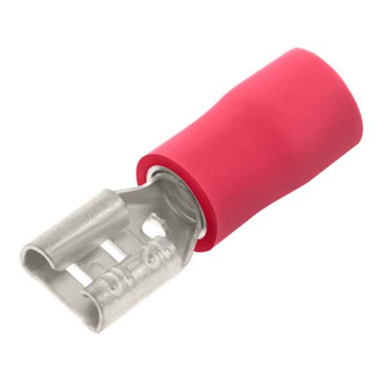 Picture of 4.8mm X 0.8mm Pre-Insulated Female Push-on Crimp Terminal -- Red - PK100