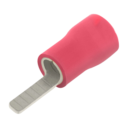 Picture of 2.3mm x 10mm Pre-Insulated Blade Crimp Terminal -- Red - PK100