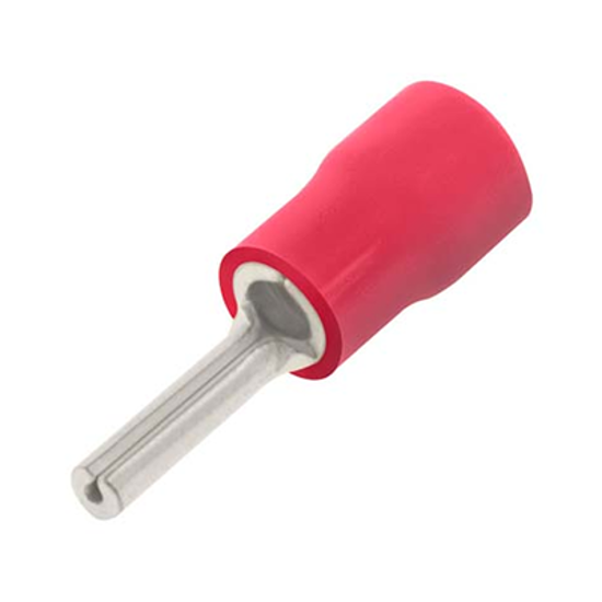 Picture of 1.9mm X 12mm Pre-Insulated Pin Crimp Terminal -- Red - PK100