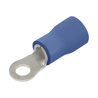 Picture of 5.0mm Pre-Insulated Ring Crimp Terminal -- Blue - PK100