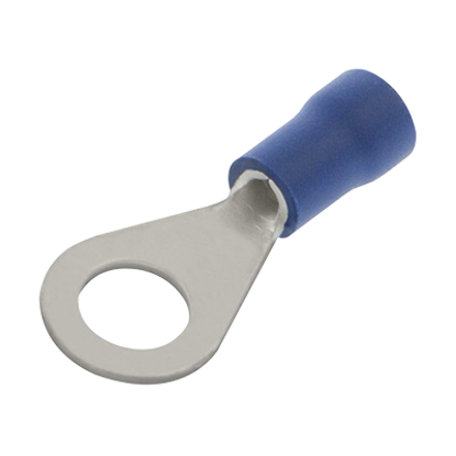 Picture of 6.0mm Pre-Insulated Ring Crimp Terminal -- Blue - PK100
