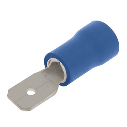 Picture of 4.8mm X 0.8mm Pre-Insulated Male Push-on Crimp Terminal -- Blue - PK100