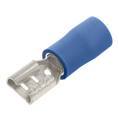 Picture of 4.8mm X 0.8mm Pre-Insulated Female Push-on Crimp Terminal -- Blue - PK100