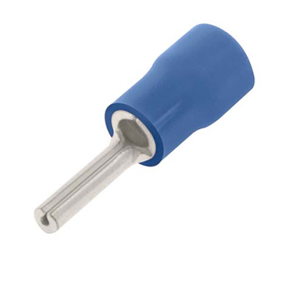 Picture of 1.9mm X 12mm Pre-Insulated Pin Crimp Terminal -- Blue - PK100