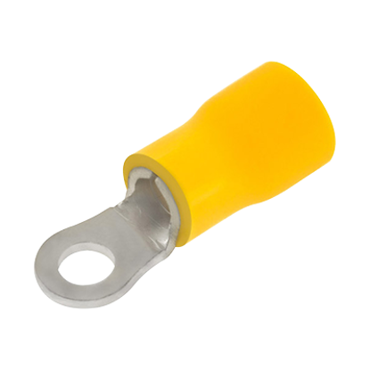 Picture of 5.0mm Pre-Insulated Ring Crimp Terminal -- Yellow - PK100
