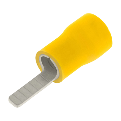 Picture of 2.8mm x 10mm Pre-Insulated Blade Crimp Terminal -- Yellow - PK100