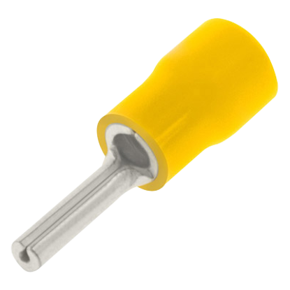 Picture of 2.9mm x 14mm Pre-Insulated Pin Crimp Terminal -- Yellow - PK100