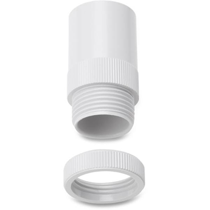Picture of 20mm Adaptor with Male Thread and Lock Ring - White