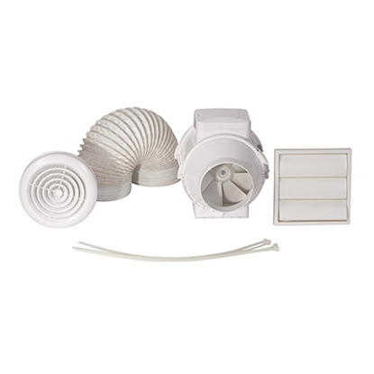 Picture of 100mm 4" Aventa In-Duct Shower Fan Kit with Timer
