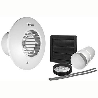 Picture of 100mm Axial Fan with Humidistat, Pullcord, Timer and Wall Kit