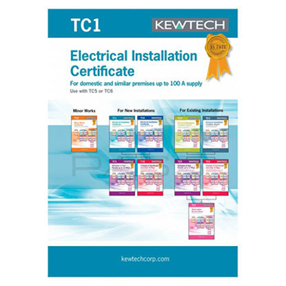 Picture of TC1 New Elect. Installation Certificate for up to 100A Supply