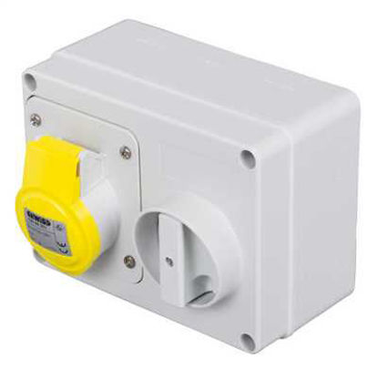 Picture of Gewiss 16A 2P+E 110V Interlocked Socket