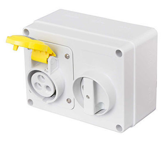 Picture of Gewiss 16A 2P+E 110V Interlocked Socket