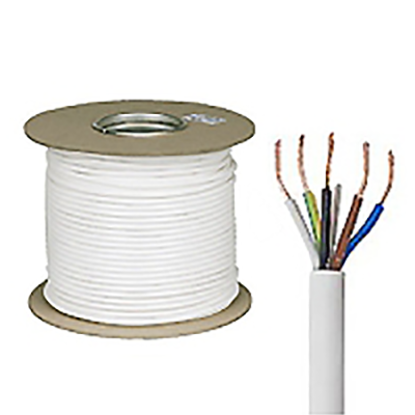 Picture of 1.00mm White Five Core PVC Flexible Cable - 100MTR