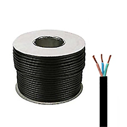 Picture of 0.75mm Black Three Core TRS Rubber Cable - 50MTR