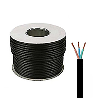 1.0mm Black Three Core TRS Rubber Cable - 50MTR| Electrical Wholesaler