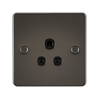 Picture of Flat Plate 5A Unswitched Socket - Gunmetal with Black Insert
