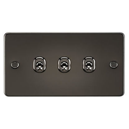 Picture of Flat Plate 10AX 3G 2-Way Toggle Switch - Gunmetal
