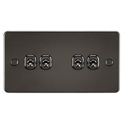 Picture of Flat Plate 10AX 4G 2-Way Toggle Switch - Gunmetal