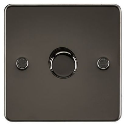 Picture of Flat Plate 1G 2 way 10-200W (5-150W LED) Trailing Edge Dimmer - Gunmetal