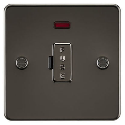 Picture of Flat Plate 13A Fused Spur Unit with Neon - Gunmetal