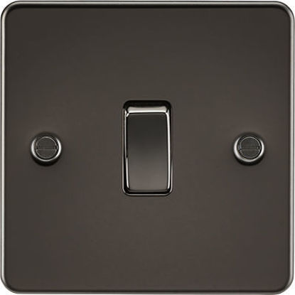 Picture of Flat Plate 20A 1G DP Switch - Gunmetal