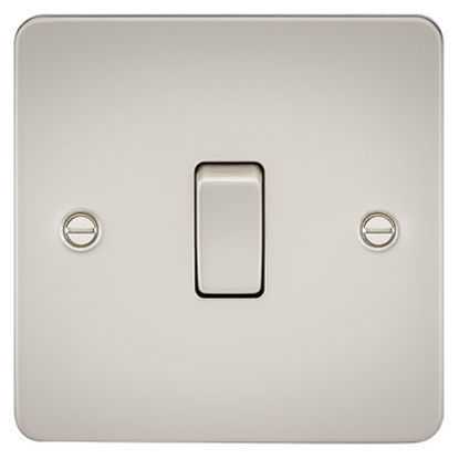 Picture of Flat Plate 10AX 1G 2 Way Switch - Pearl