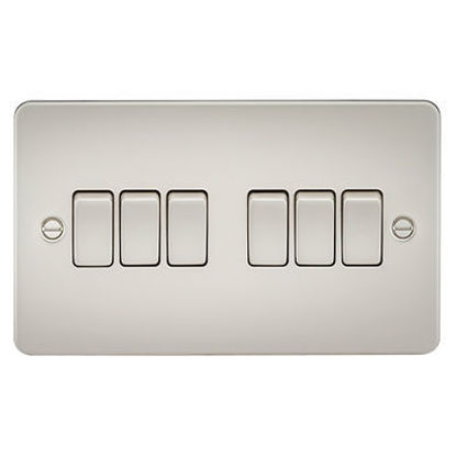 Picture of Flat Plate 10AX 6G 2-Way Switch - Pearl