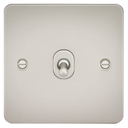 Picture of Flat Plate 10AX 1G 2 Way Toggle Switch - Pearl