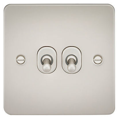 Picture of Flat Plate 10AX 2G 2-Way Toggle Switch - Pearl