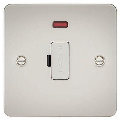 Picture of Flat Plate 13A Fused Spur Unit with Neon - Pearl
